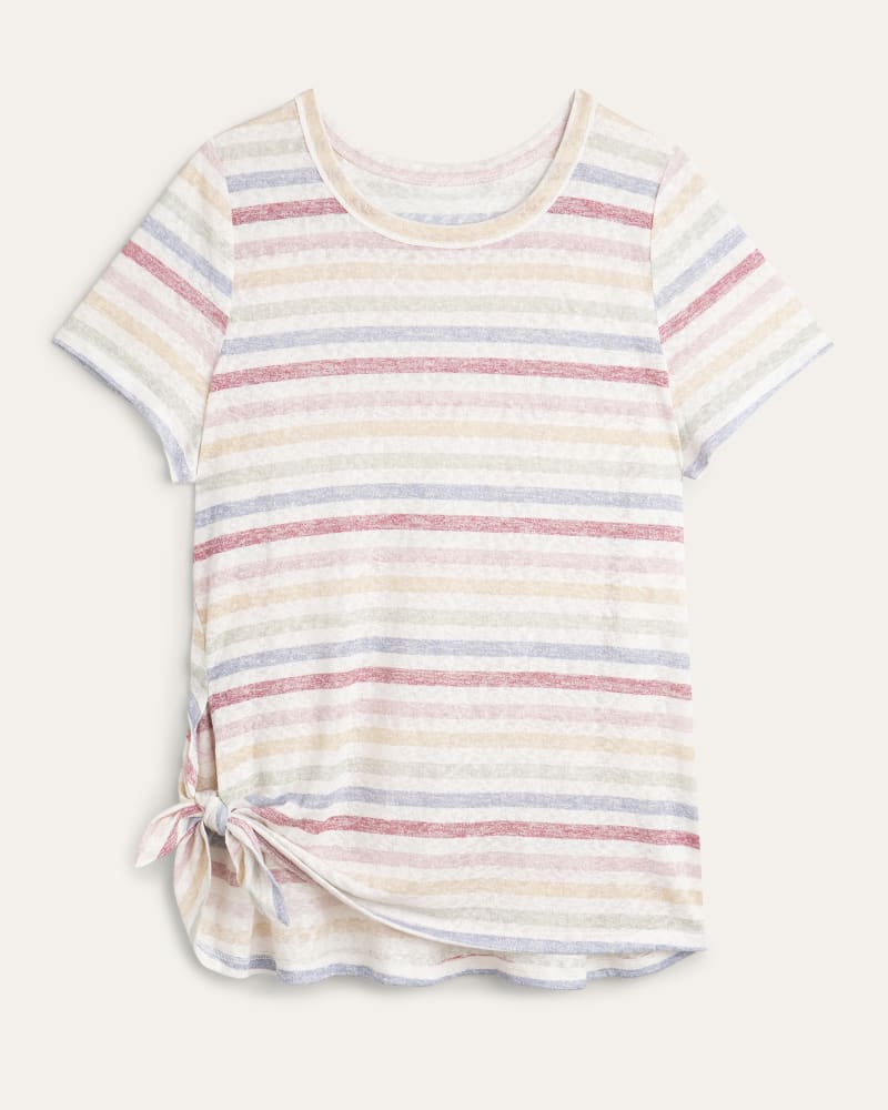 Front of plus size Elena Side-Tie Striped Top by Cameo | Dia&Co | dia_product_style_image_id:166656